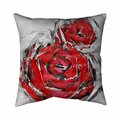 Begin Home Decor 20 x 20 in. Abstract Red Roses-Double Sided Print Indoor Pillow 5541-2020-FL29